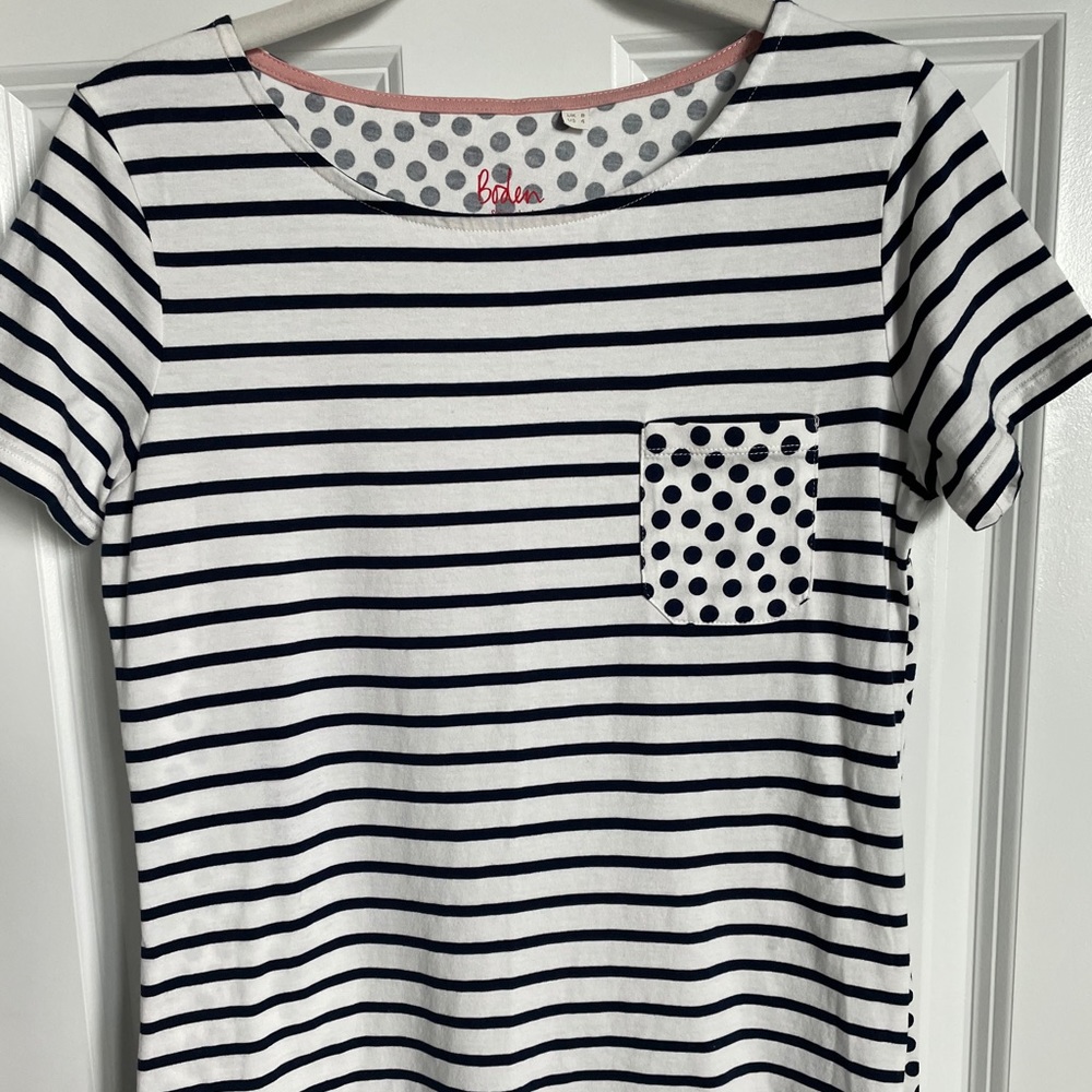 Boden striped/polka dot short sleeve tee